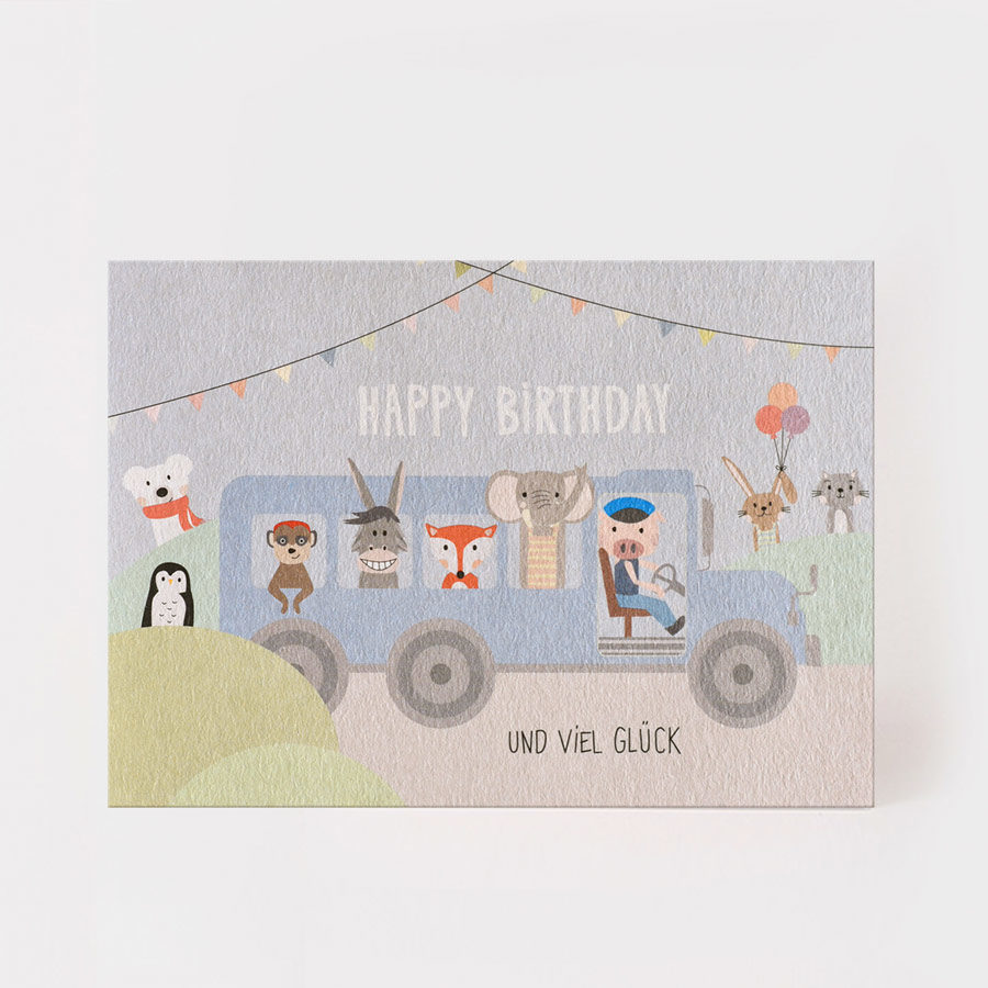 HAPPY BIRTHDAY TIERE IM BUS