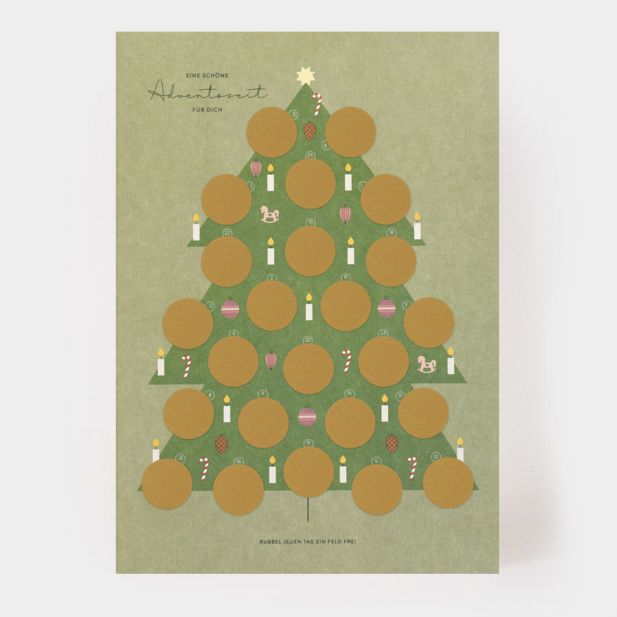 ADVENTSKALENDER MIT RUBBELSTICKERN (A3)