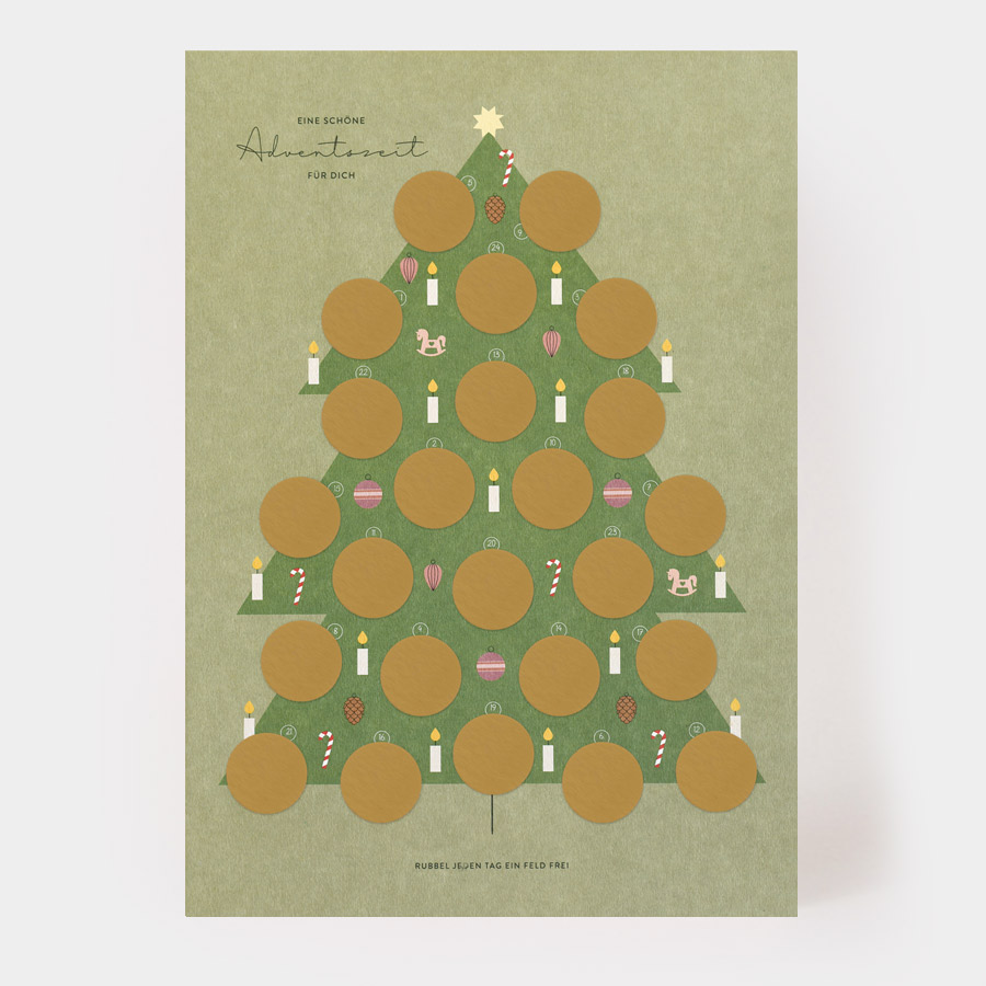 ADVENTSKALENDER MIT RUBBELSTICKERN (A3)